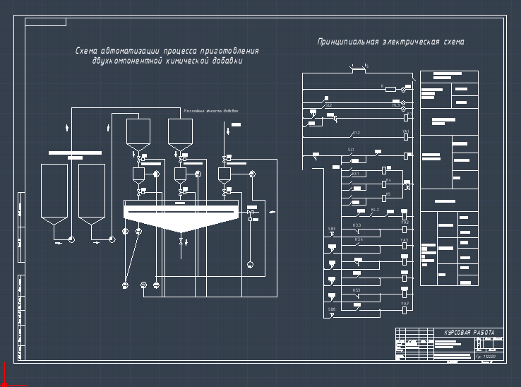 Чертеж Автоматизация процесса приготовления двухкомпонентной химической добавки