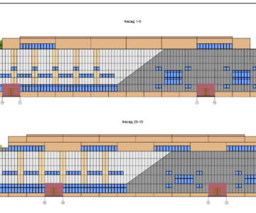 Чертеж Одноэтажное промышленное здание из 2 корпусов
