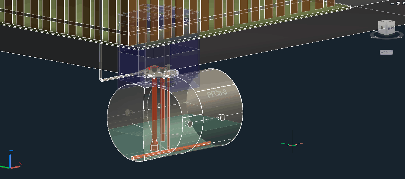 3D модель Резервуар горизонтальный стальной подземный (РГСп-3)