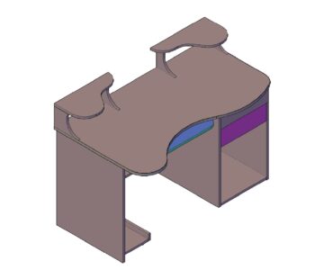 3D модель Компьютерный стол индивидуальный