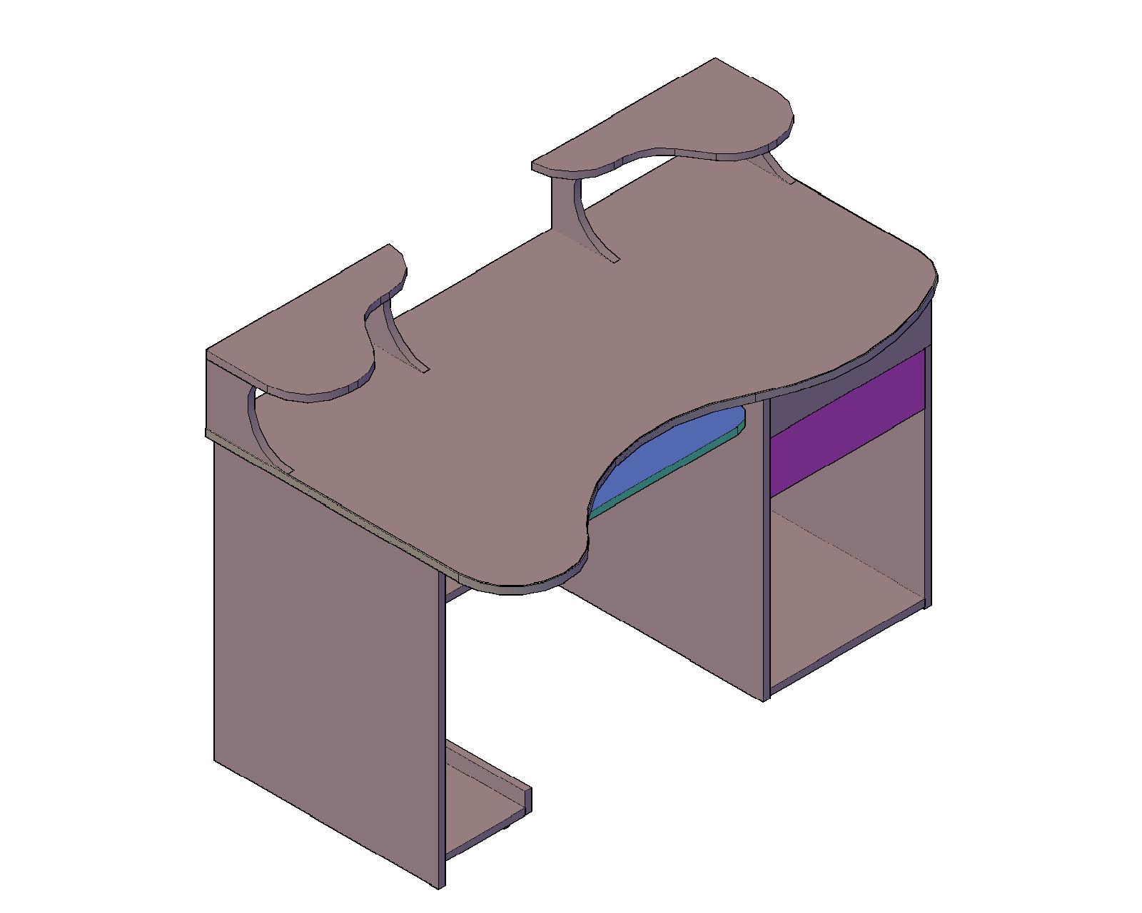 3D модель Компьютерный стол индивидуальный