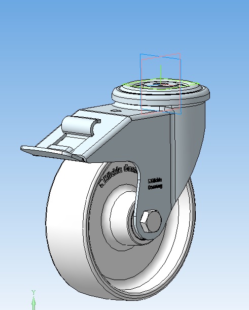 3D модель Ролик с тормозом LER-PPN 150R-FI