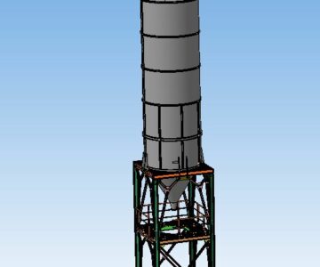 3D модель Силос для цемента объемом 50 метров куб