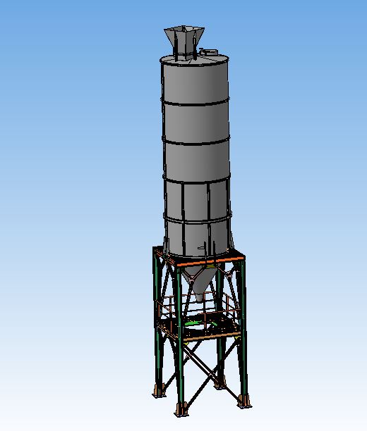 3D модель Силос для цемента объемом 50 метров куб