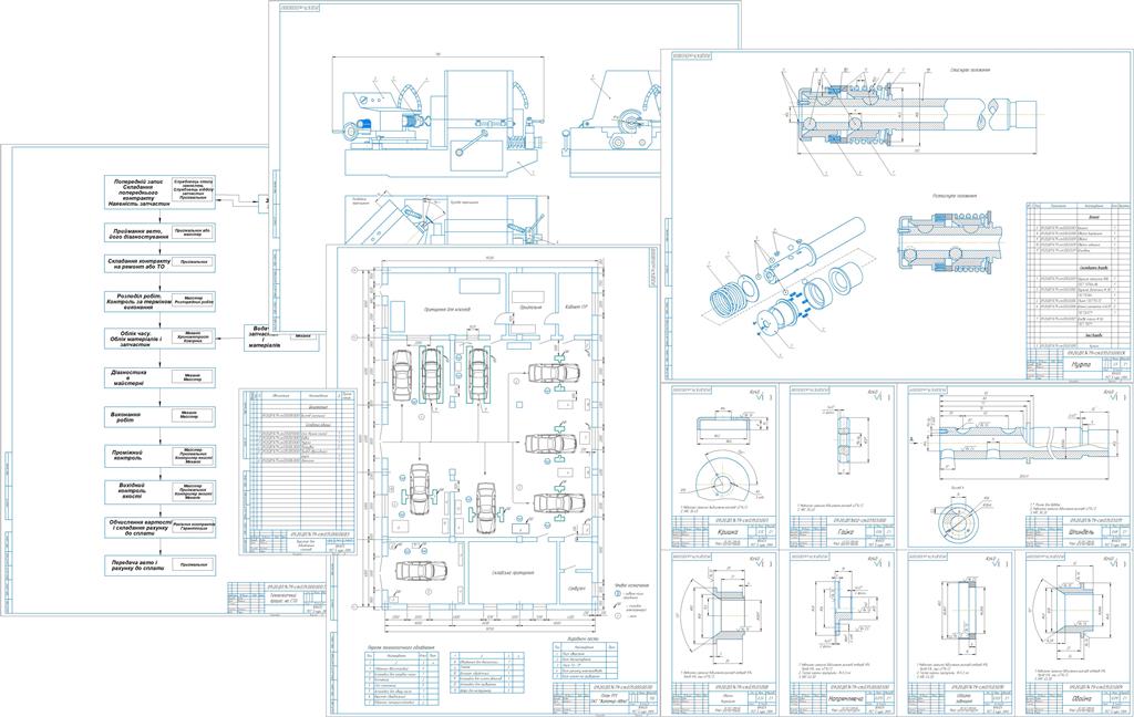 Чертеж Обоснование параметров ремонтной мастерской в ПАТ "Житомир-Авто" с разработкой станка для восстановления клапанов ДВС