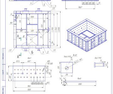 Чертеж Опока сварная 1200х1200х600