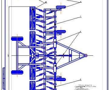 Чертеж Модернизация культиватора КР-8 в хозяйстве ООО "Труженик"