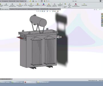 3D модель ТМФ-400 кВА с радиаторами