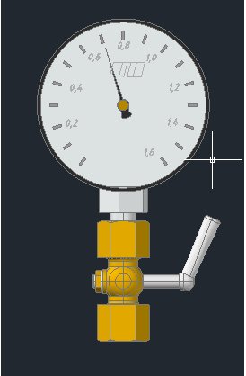 3D модель Манометр с краном