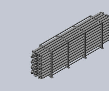 3D модель Теплообменник труба в трубе - производительность охлаждения - 20000 кг/ч