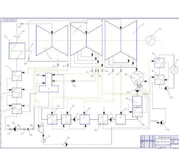 Чертеж Электрическая часть ГРЭС 4х320 МВт