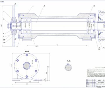 Чертеж Проект круглопильного станка ЦА-3 с нижним расположением пилы