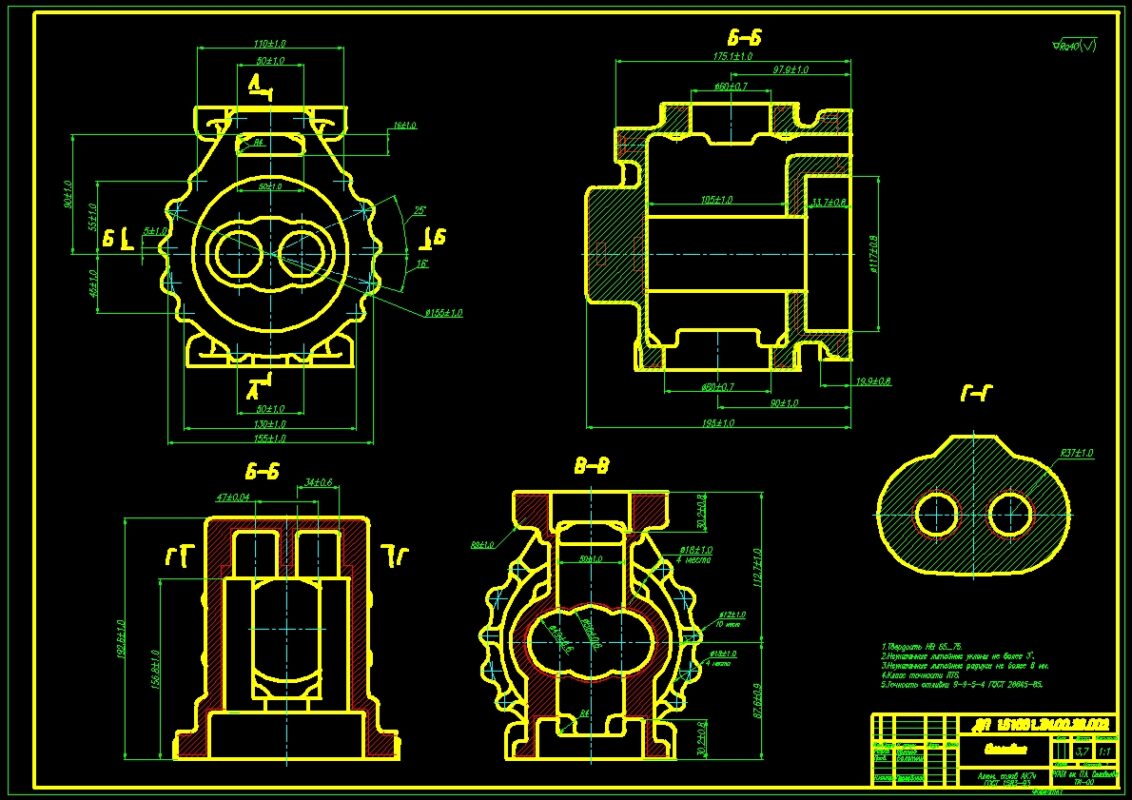Чертеж Механический цех по изготовлению корпусных деталей маслонасосов