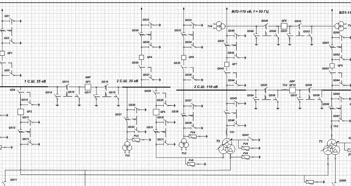 Чертеж Расчёт и проектирование средств коммутации электрической энергии трансформаторной подстанции