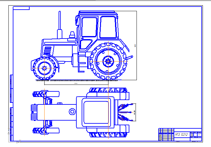 Чертеж Трактор МТЗ-1221.2