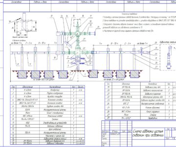 Чертеж Схема обвязки устья скважин при освоении