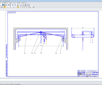 Чертеж Мостовой кран с ручным приводом