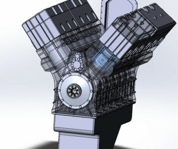 3D модель 3D модель двигателя V12 на базе прототипа ЯМЗ 8501