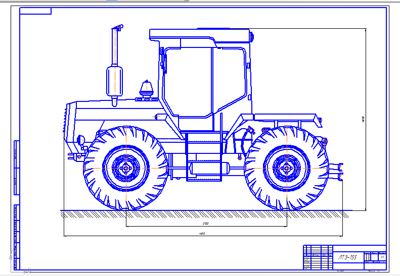 Чертеж Черетж тракторп ЛТЗ-155