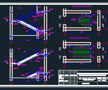 Чертеж Лестничный марш в AutoCAD