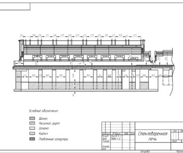 Чертеж Стекловаренная регенеративная печь