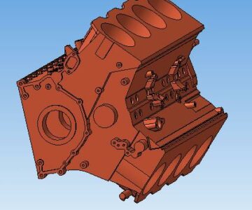 3D модель зД модель блока цилиндров двигателя ТМЗ 846