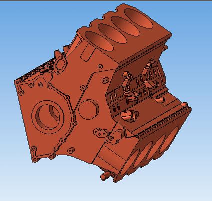3D модель зД модель блока цилиндров двигателя ТМЗ 846
