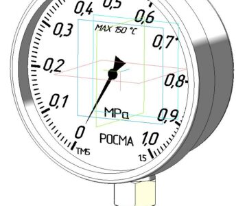 3D модель Манометр ТМ-521Р.00 (0-1 МПа); G1/2; 150 град.С; 1,5 ТУ 4212-001-4719015564-2008