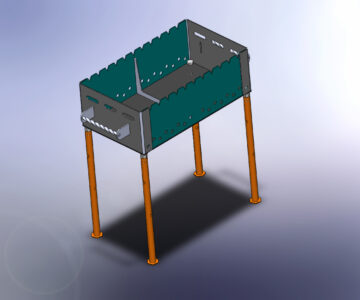 3D модель Мангал сварной с опорами на болтах
