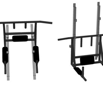 3D модель тренажер турник-брусья