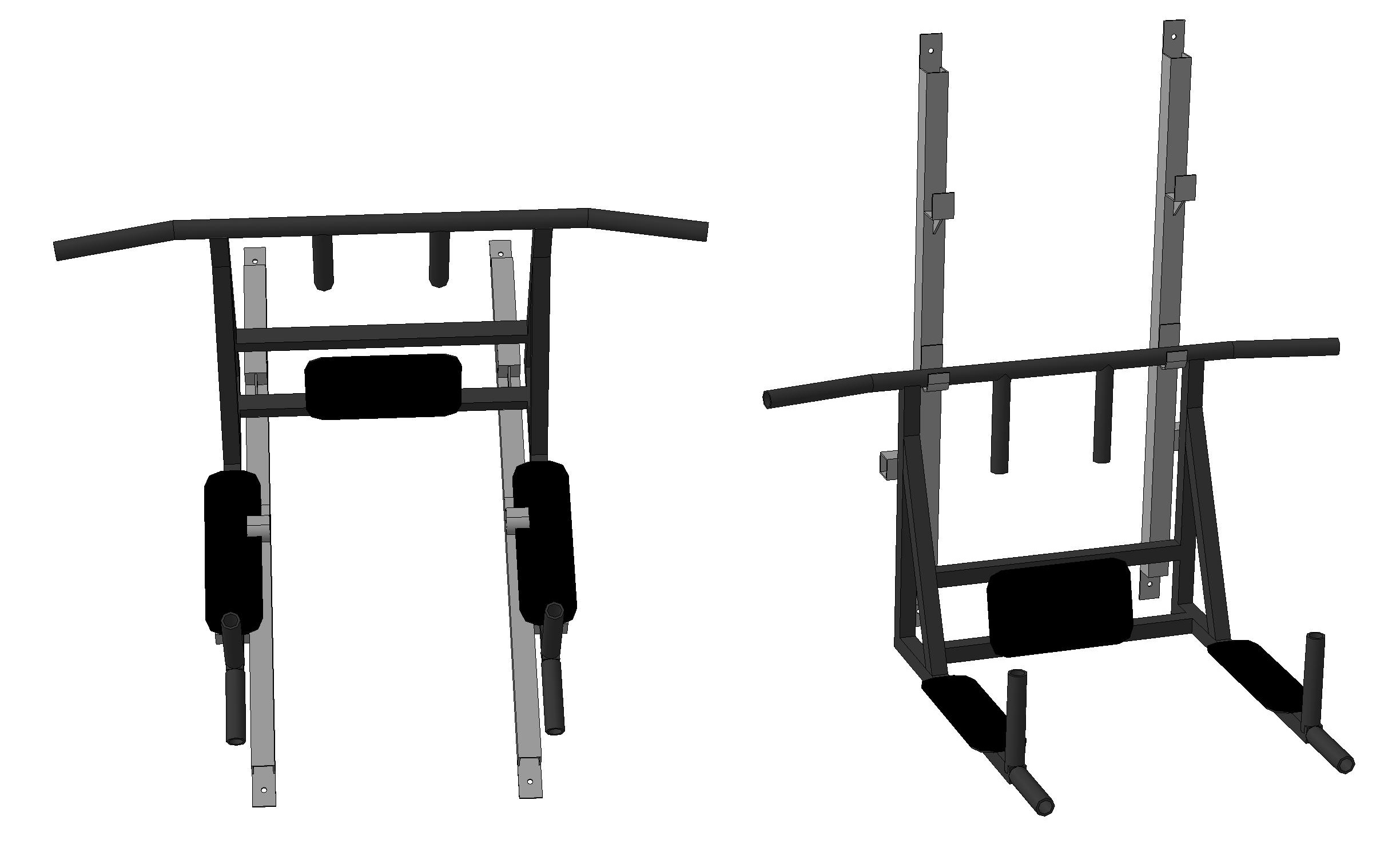 3D модель тренажер турник-брусья