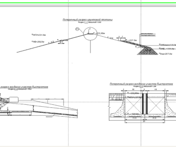 Чертеж Компоновка сооружений грунтовой плотины