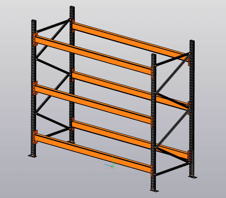3D модель Стеллаж палетный 1050х2700х2500