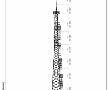 3D модель Прожекторная мачта ПМС-32,5