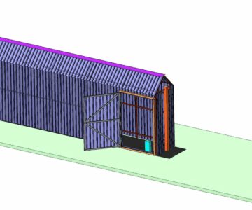 3D модель Бокс ворот раздвижных