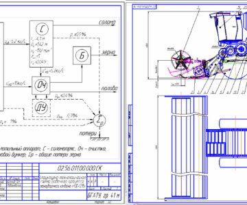 Чертеж Определение параметров зерноуборочного комбайна КЗС-1218