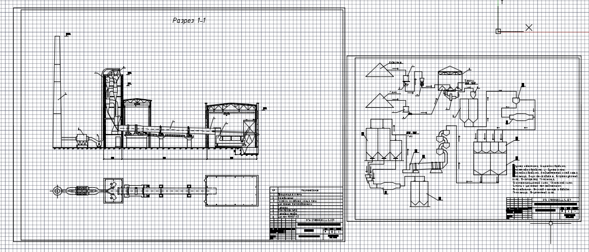 Чертеж Производство портландцемента по сухому способу