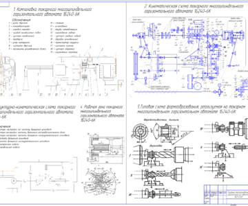 Чертеж «Токарный многошпиндельный горизонтальный автомат»