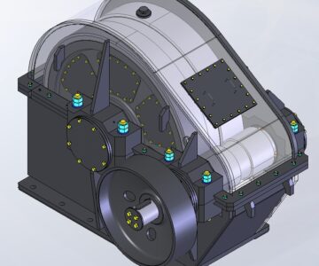 3D модель редуктор лебедки скипового подъемника доменной печи А=1000 i=4,83