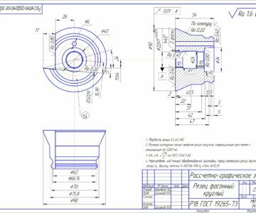 Чертеж Проектирование круглого фасонного резца профиля на станках токарной группы