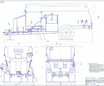 Чертеж Реконструкция линии приготовления и раздачи корма на МТФ 400 коров с модернизацией кормораздатчика ИСРК-12