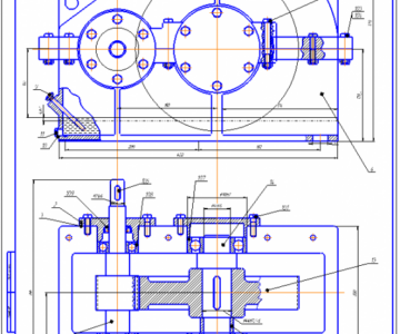 Чертеж Чертеж одноступенчатого  редуктора u=12.6