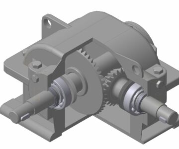 3D модель Одноступенчатый конический редуктор Z1=46, Z2=23