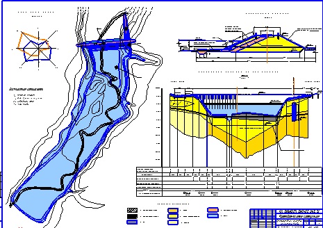 Чертеж Проектирование противоэрозионного пруда