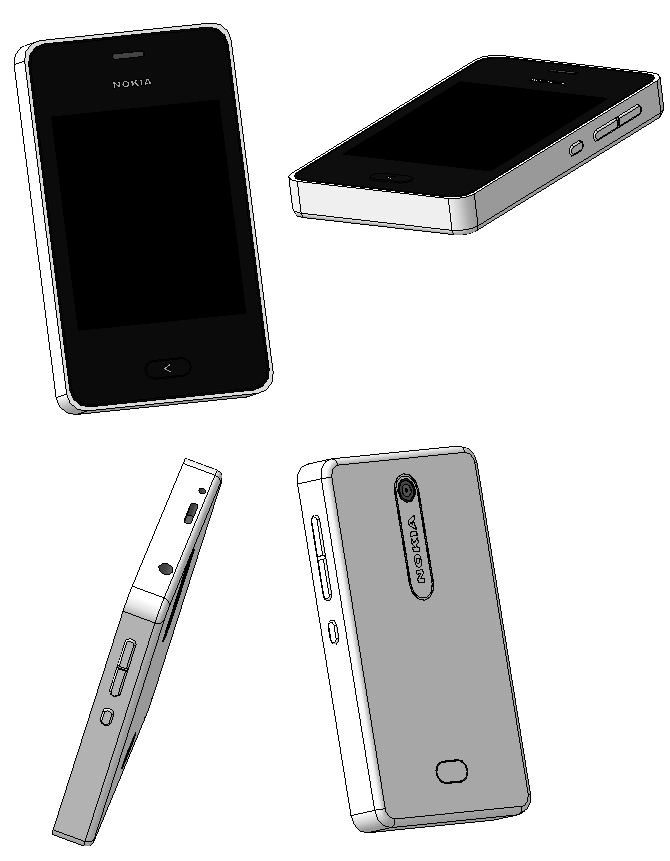 3D модель Nokia Asha 501