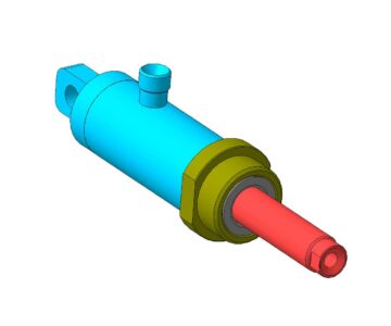 3D модель Гидроцилиндр одностороннего действия