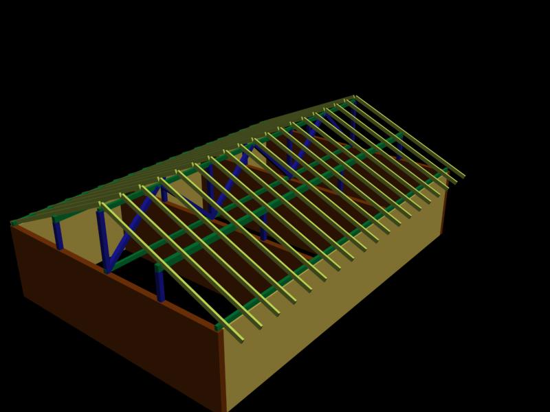 3D модель Стропильная система крыши