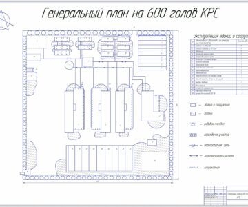 Чертеж Проектирование и технологический расчёт генерального плана МТФ на 600 голов привязного содержания с разработкой линии приготовления и раздачи кормов мобильными кормораздатчиками