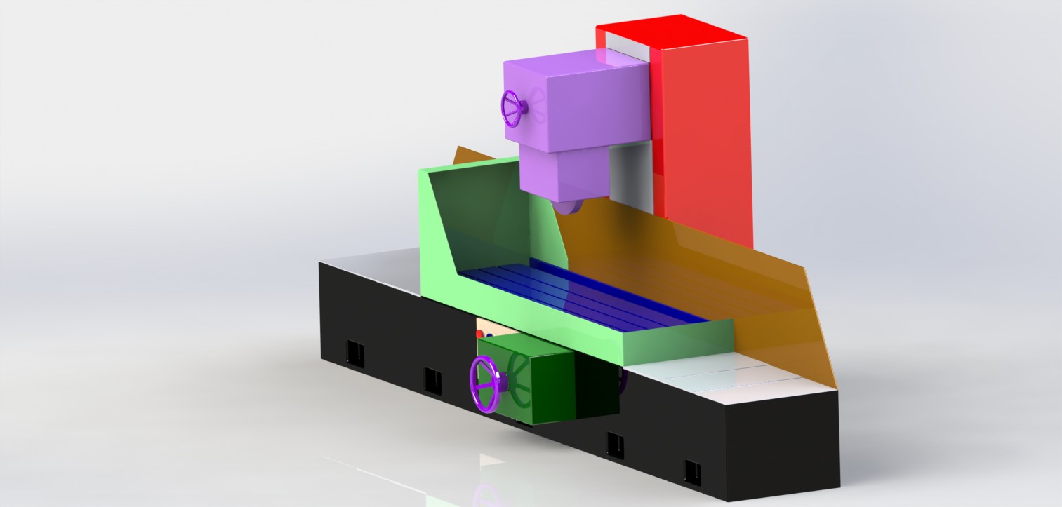 3D модель 3Д725 станок плоскошлифовальный с горизонтальным шпинделем универсальный