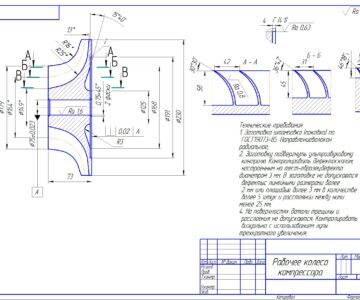 Чертеж Расчёт колеса компрессора